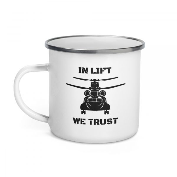 Emaille-Tasse „In Lift We Trust“ | CH-47